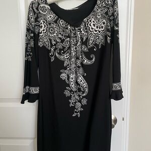 Dress, above the knee, flattering style, dressy or casual